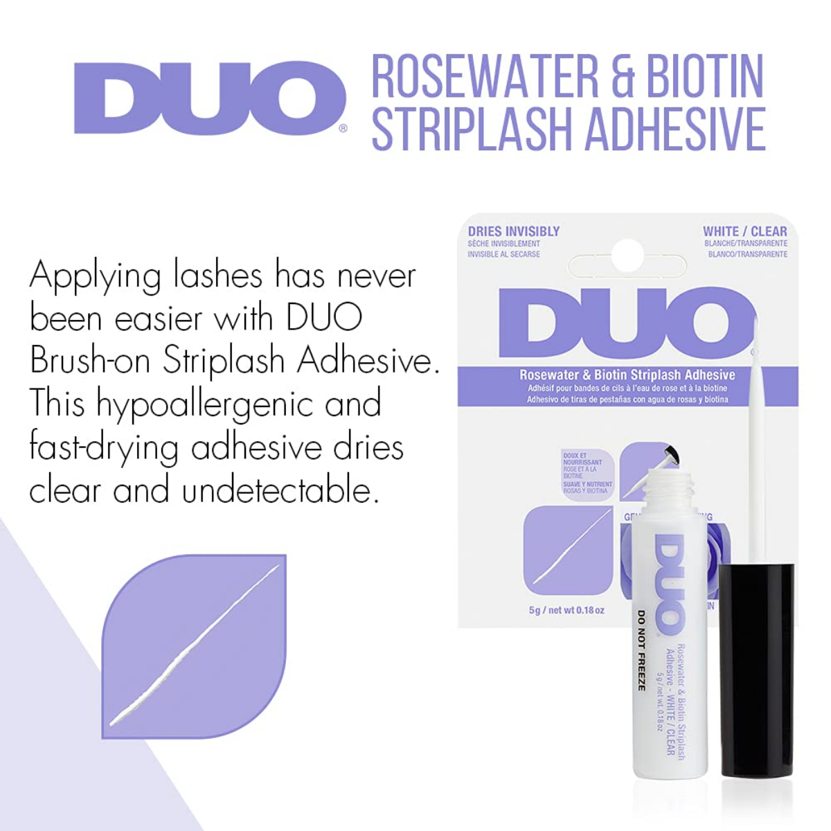 TAF - Duo Lash Adhesive Glue - Rose Water & Biotin - White / Clear
