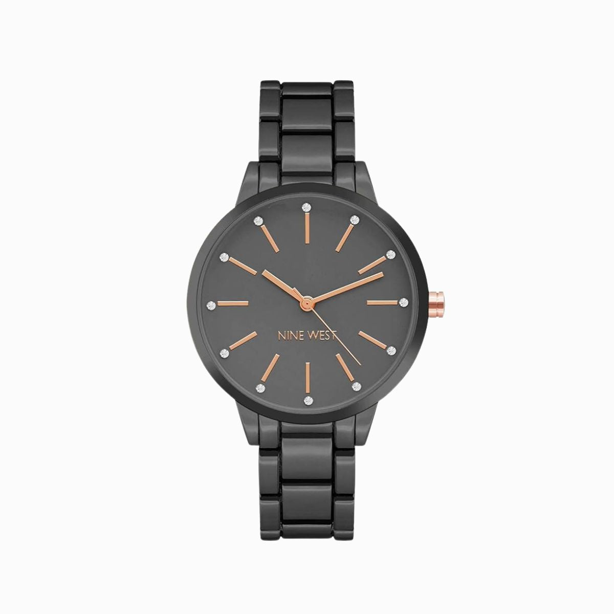 CUR 658 - Anne Klein Silver And Gold Black Face Watch