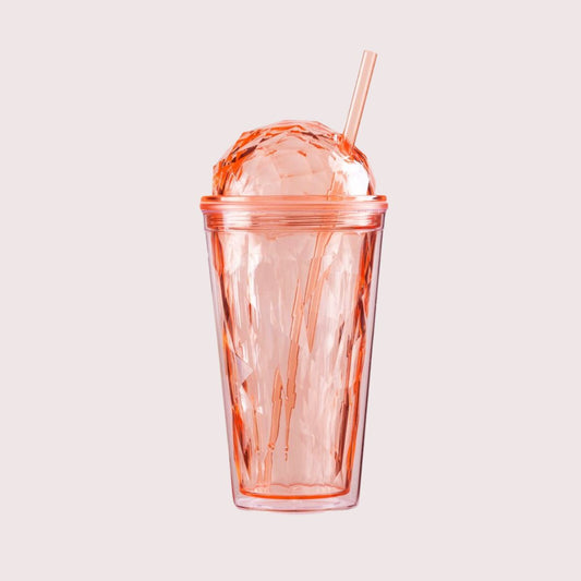 LIT - Crystal Double Wall Orange Tumbler 16oz