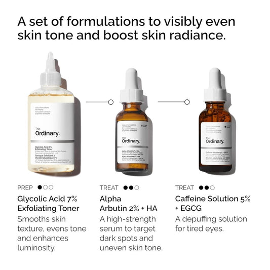 TAF - The Ordinary The Bright Set 3 Step Skincare Kit Set