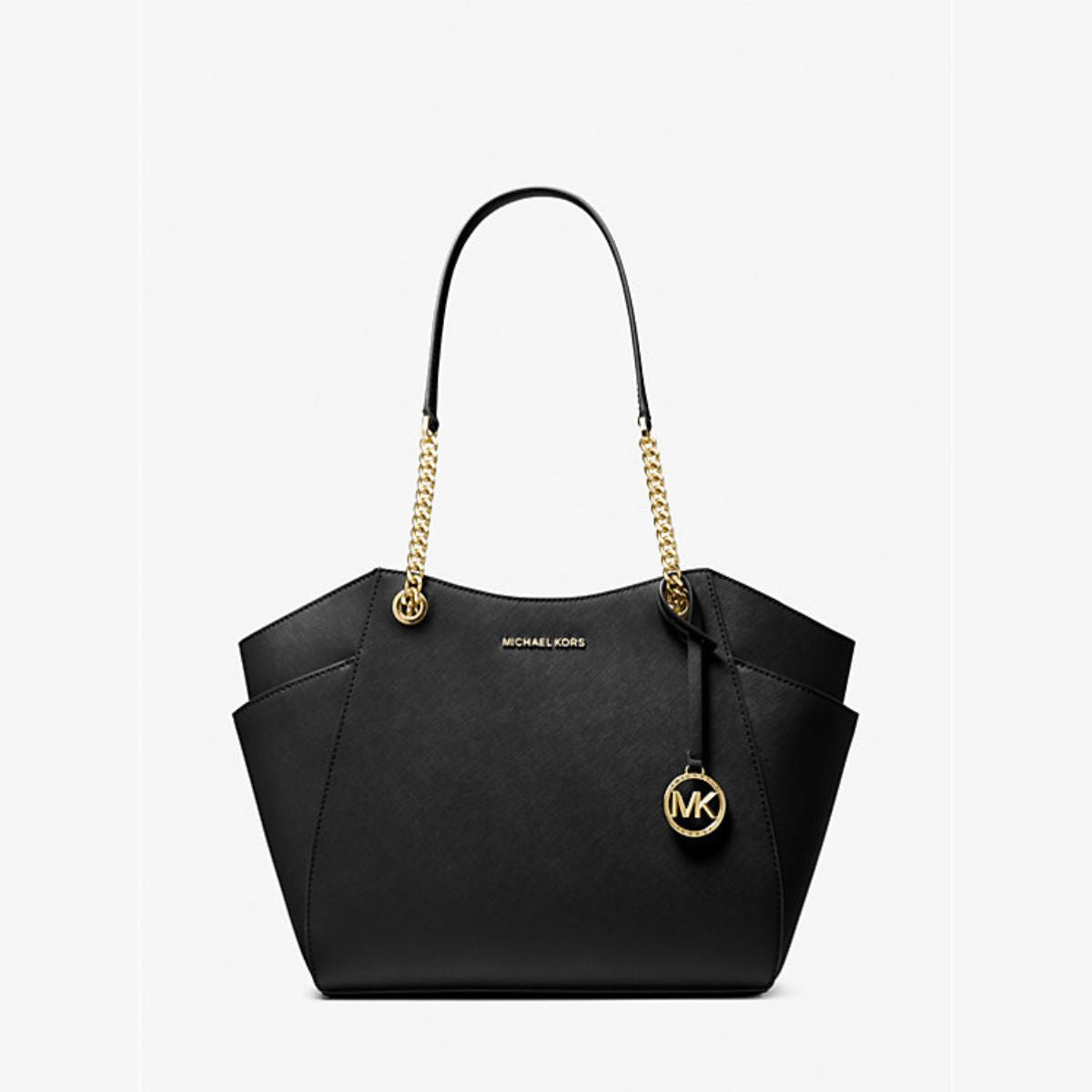 TFL - Michael Kors Black Jet Set Travel Large Saffiano Leather Shoulder Bag