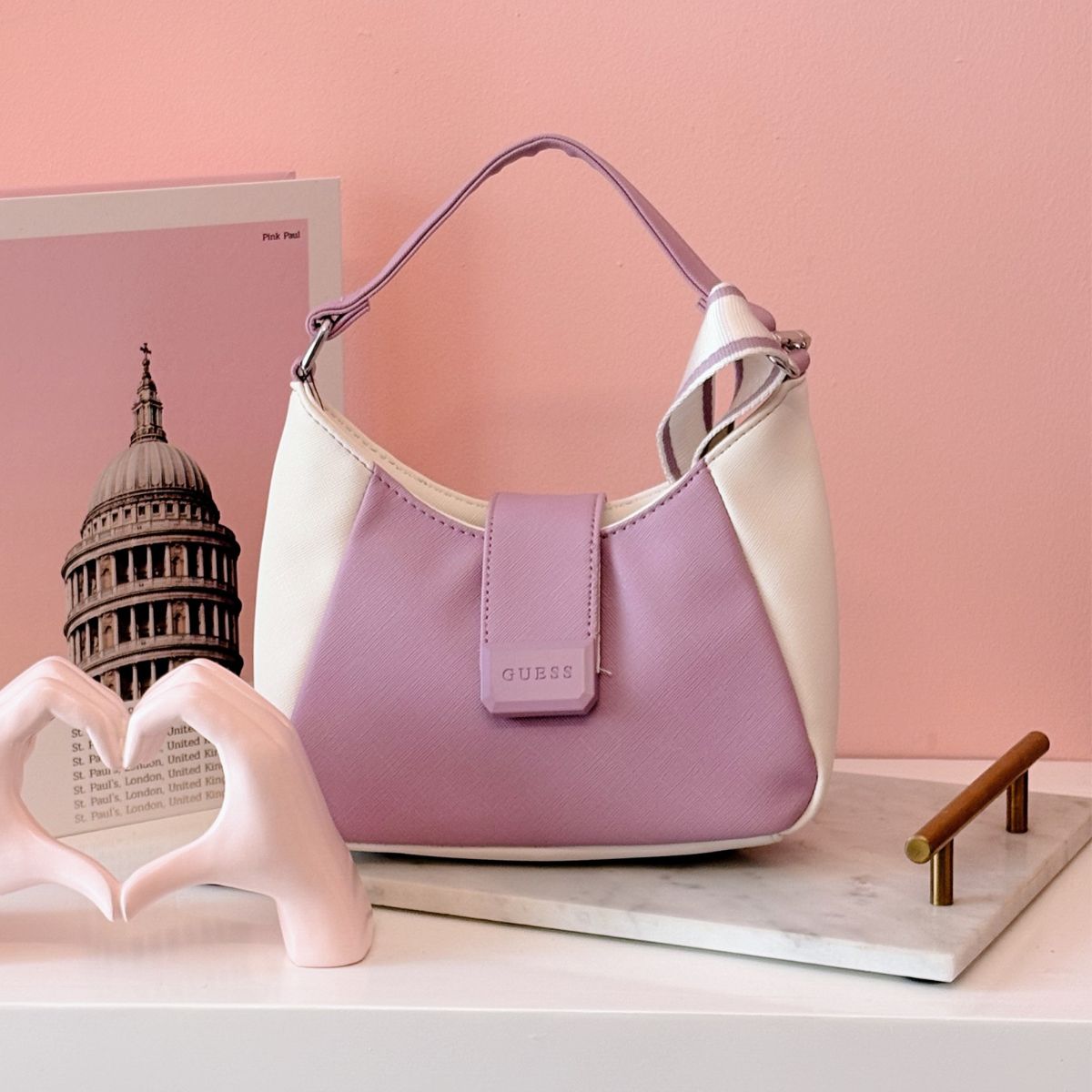 CUR 605 - Guess Lilac Whitney Top Handle Purse