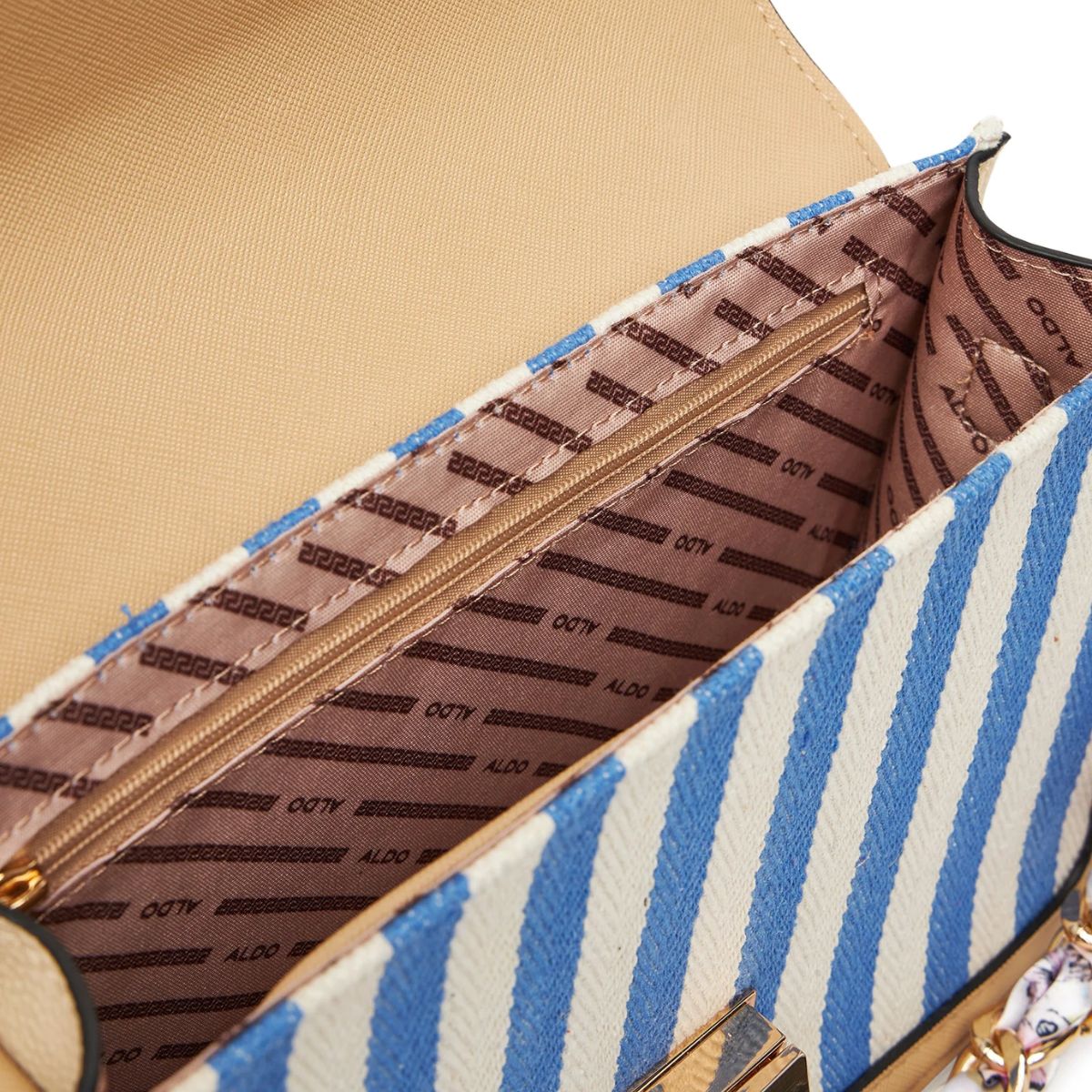 CUR 065 - Aldo Blue Stripe Thirecien Top-handle Shoulder Bag