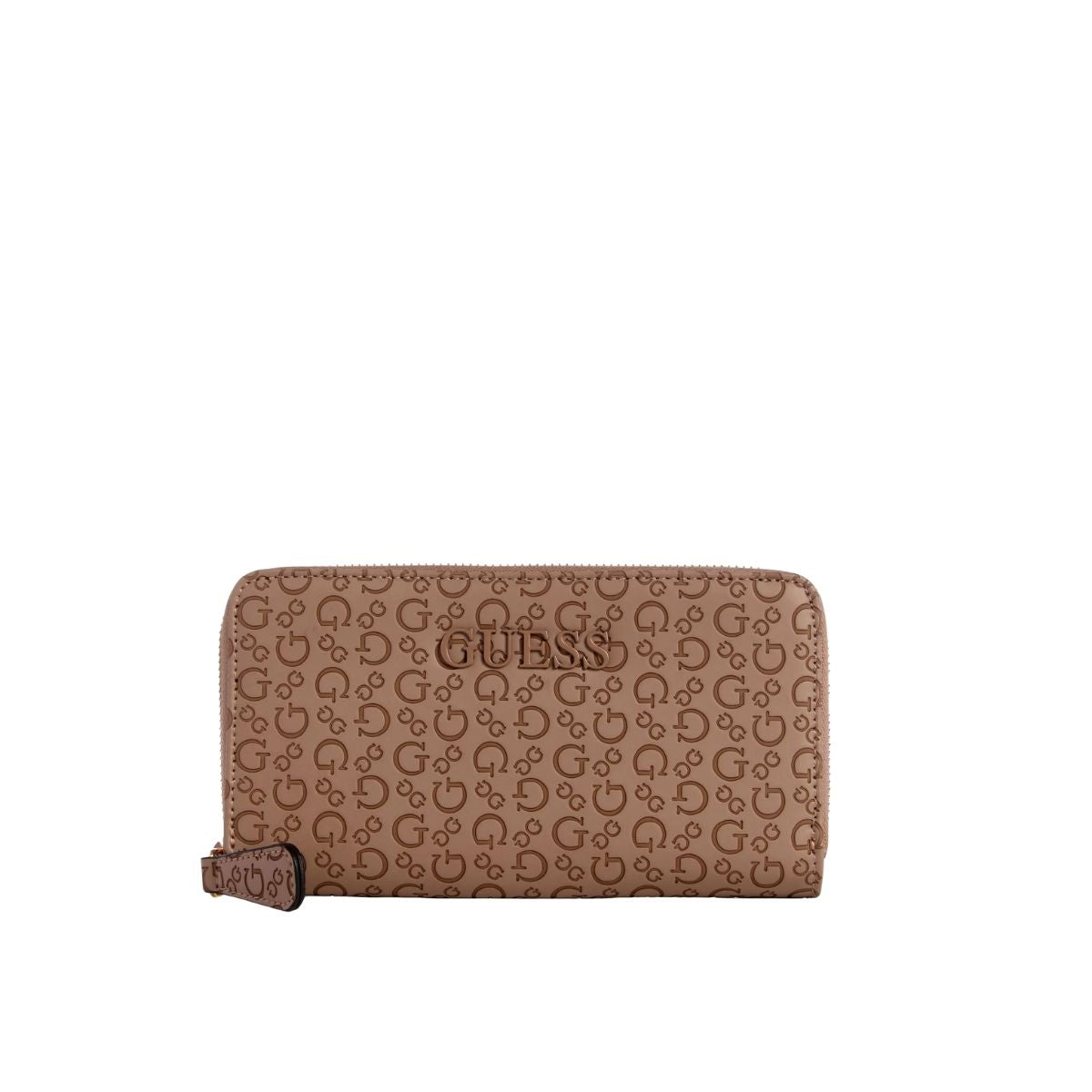 CUR 874 - Guess Latte Bowie Debossed Zip-around Wallet