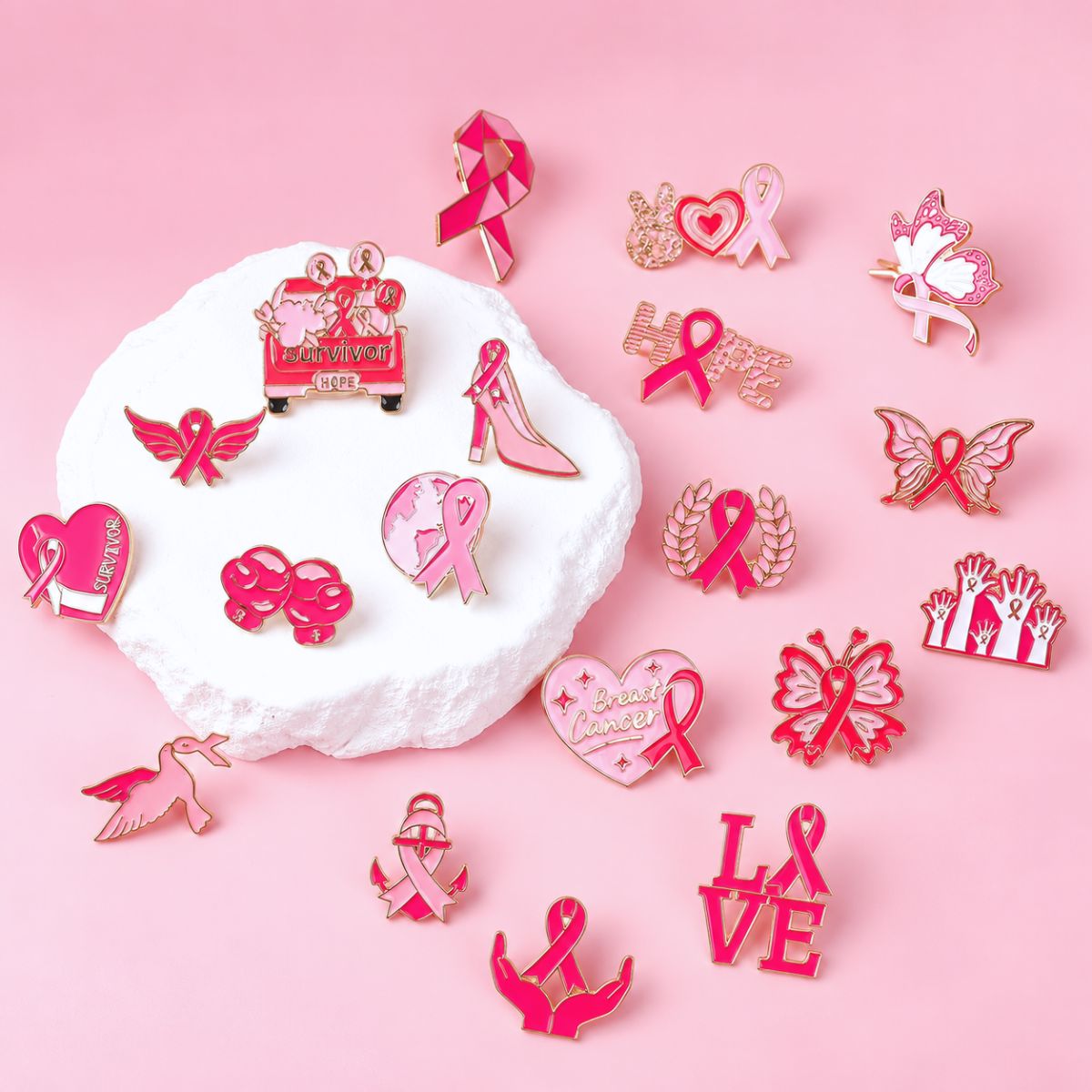 SMC - Breast Cancer Awareness Assorted Enamel Pins
