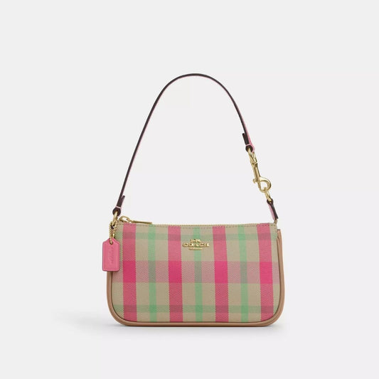 TFL - Coach Nolita 19 With Plaid Print Gold Pink Multi