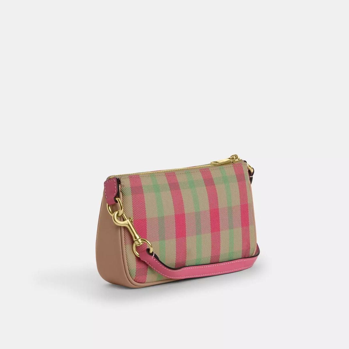 TFL - Coach Nolita 19 With Plaid Print Gold Pink Multi