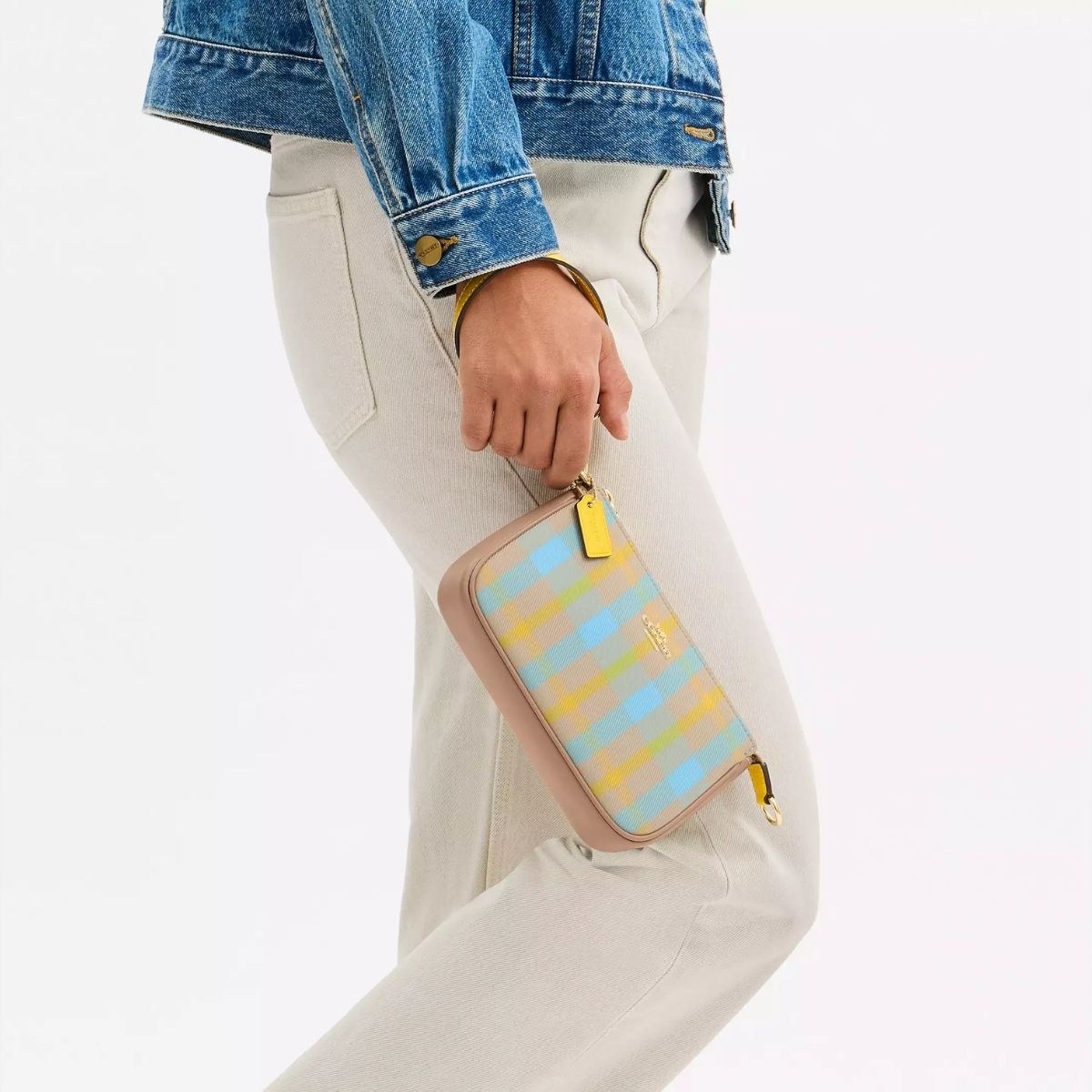 TFL - Coach Nolita 19 With Plaid Print Gold Im Bright Maize Multi