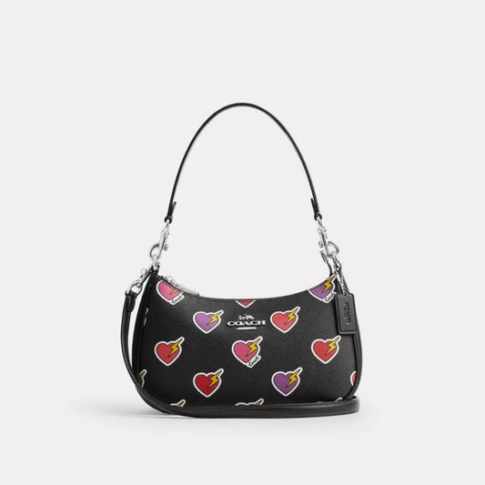 TFL - Coach Teri Shoulder Bag With Heart Bolt Print