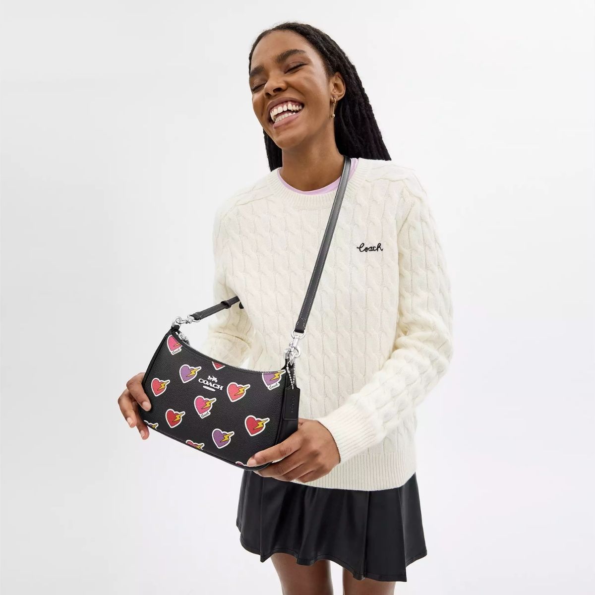 TFL - Coach Teri Shoulder Bag With Heart Bolt Print