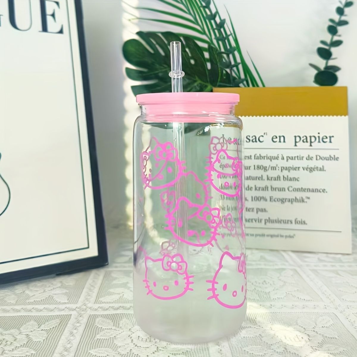 RAN - Purple Hello kitty Clear Cold Cup
