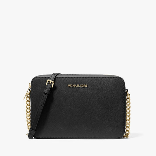 TFL - Michael Kors  Black Jet Set Large Saffiano Leather Crossbody Bag