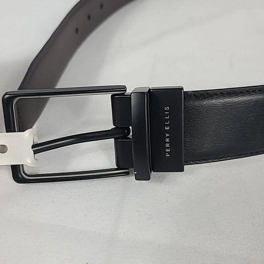 CUR 323 - Perry Ellis Size36 Black/dark Brown Reversible Belt