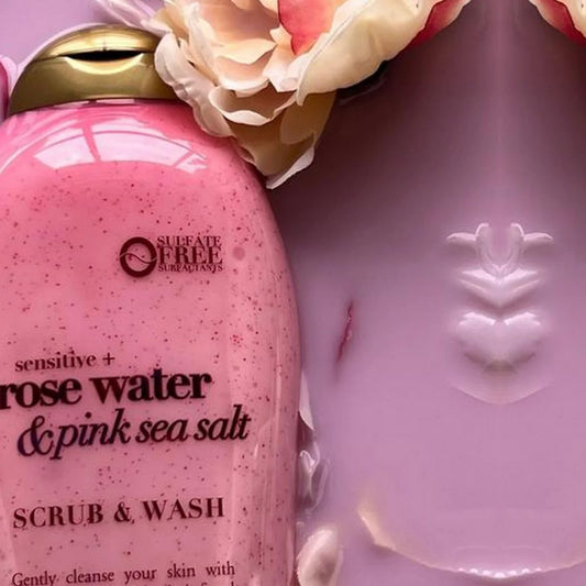 FG - OGX Rose Water & Pink Sea Salt Scrub & Wash