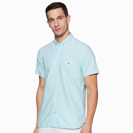 CUR 711 - Tommy Hilfiger Small Aqua Button Down Shirt