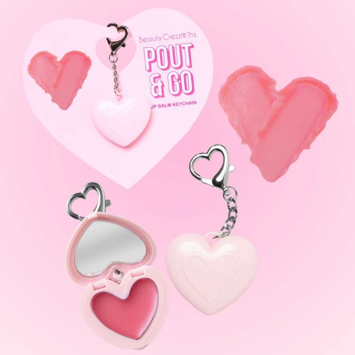 TAF - Beauty Creations Pout & Go Lip Balm Keychain - Lychee