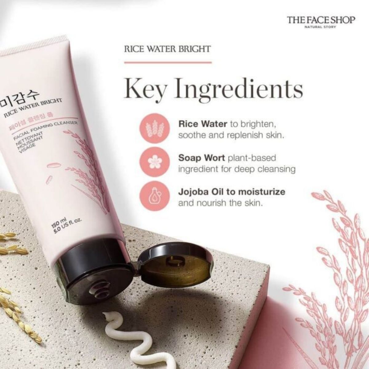 FG - The Face Shop Rice Water Bright Foaming Cleanser
