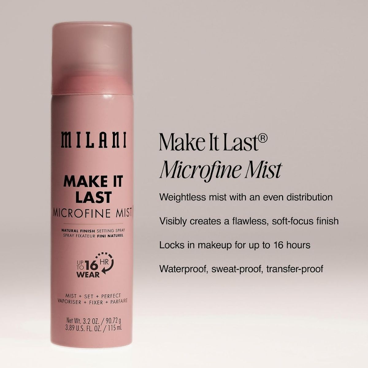TAF - Milani Make It Last Microfine Mist Setting Spray - Large