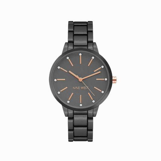 CUR 658 - Anne Klein Silver And Gold Black Face Watch