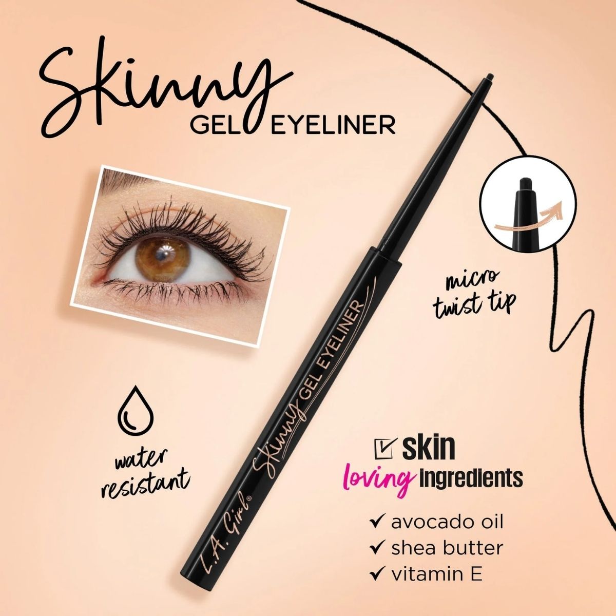TAF - LA Girl Skinny Gel Eyeliner - Silky Black