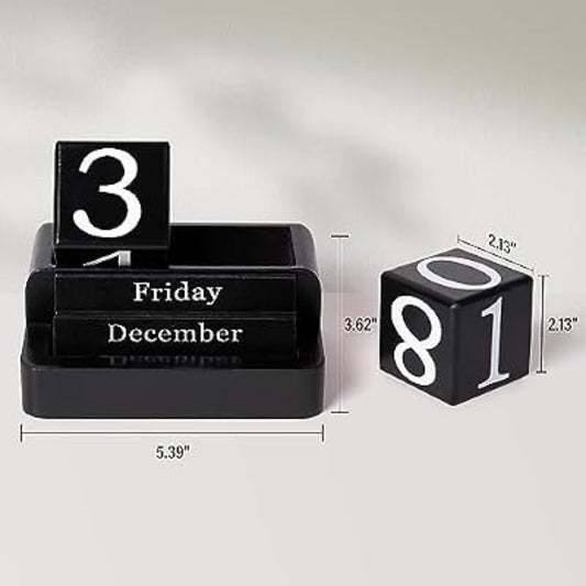 RAN - Wooden Perpetual Desk Calendar
