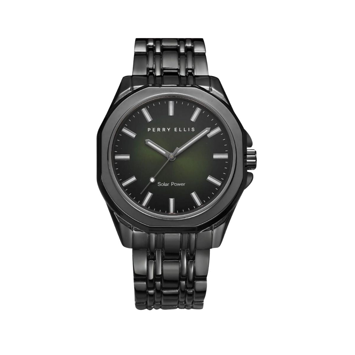 CUR 823 - Perry Ellis Solar Powered Gunmetal Green Face 41mm Watch