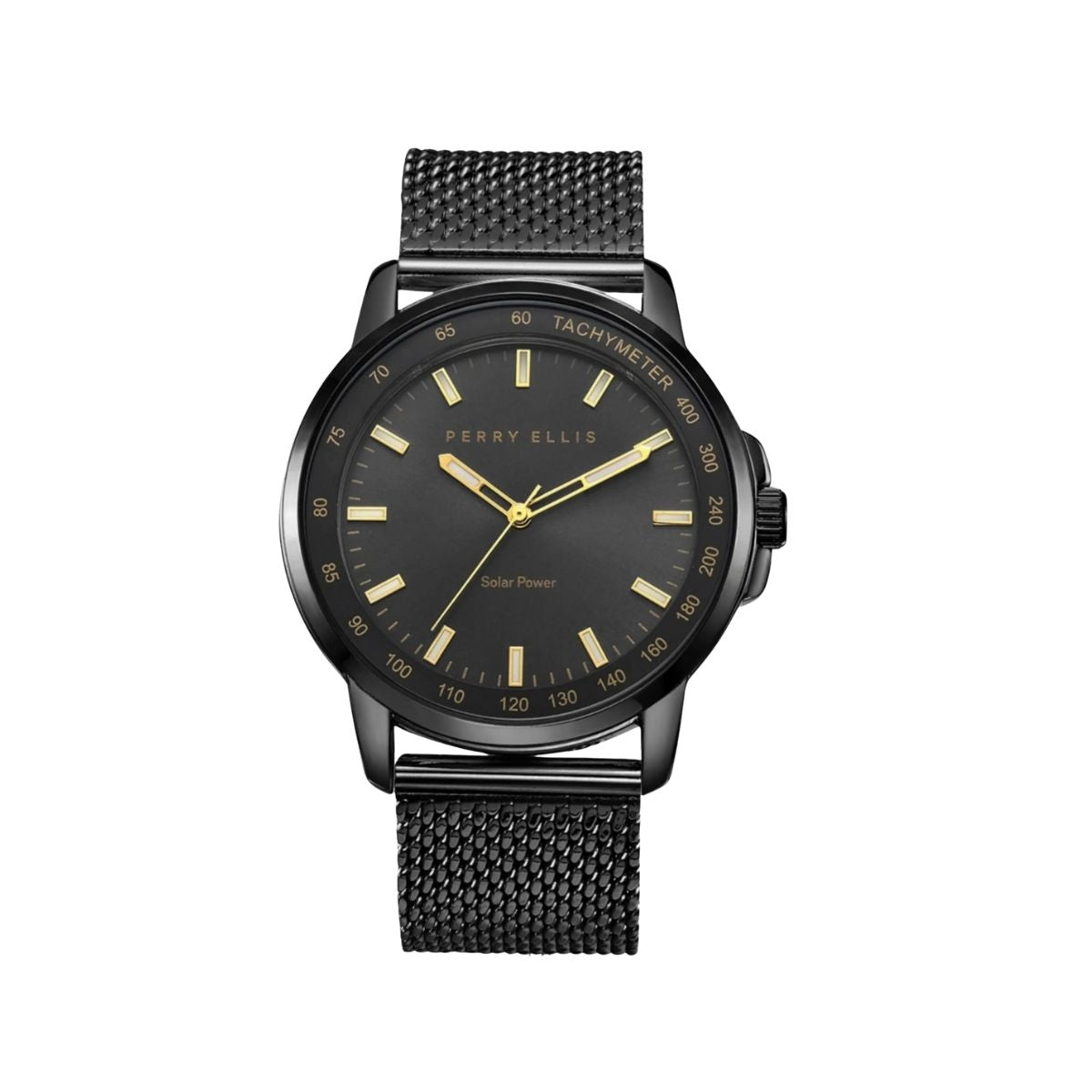 CUR 822 - Perry Ellis Solar Powered Gunmetal Mesh Strap 41mm Watch