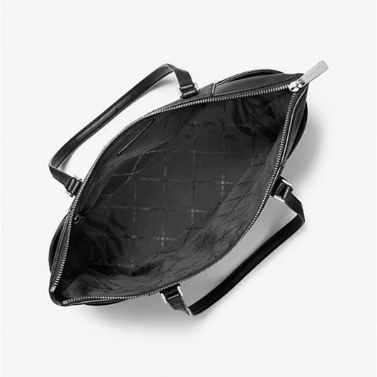 CUR 700 - Michael Kors Black Charlotte Zip Top Tote