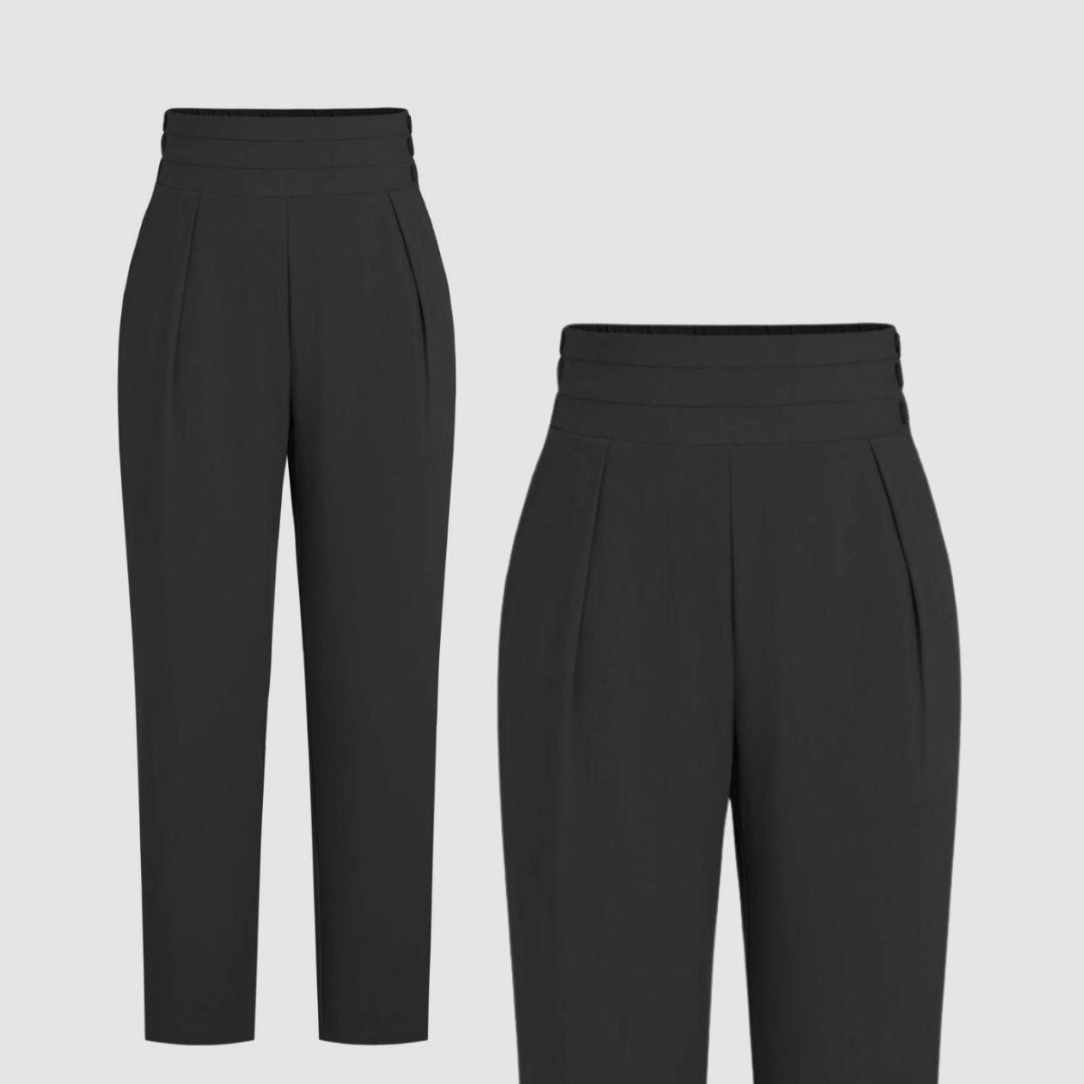 DV 8 - Cider Black Solid High Waist Tapered Trousers