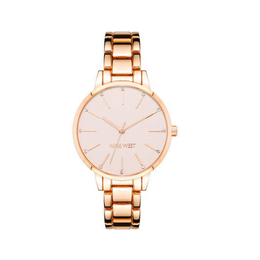 CUR 911 - Nine West Rose Gold Crystal Accent Watch