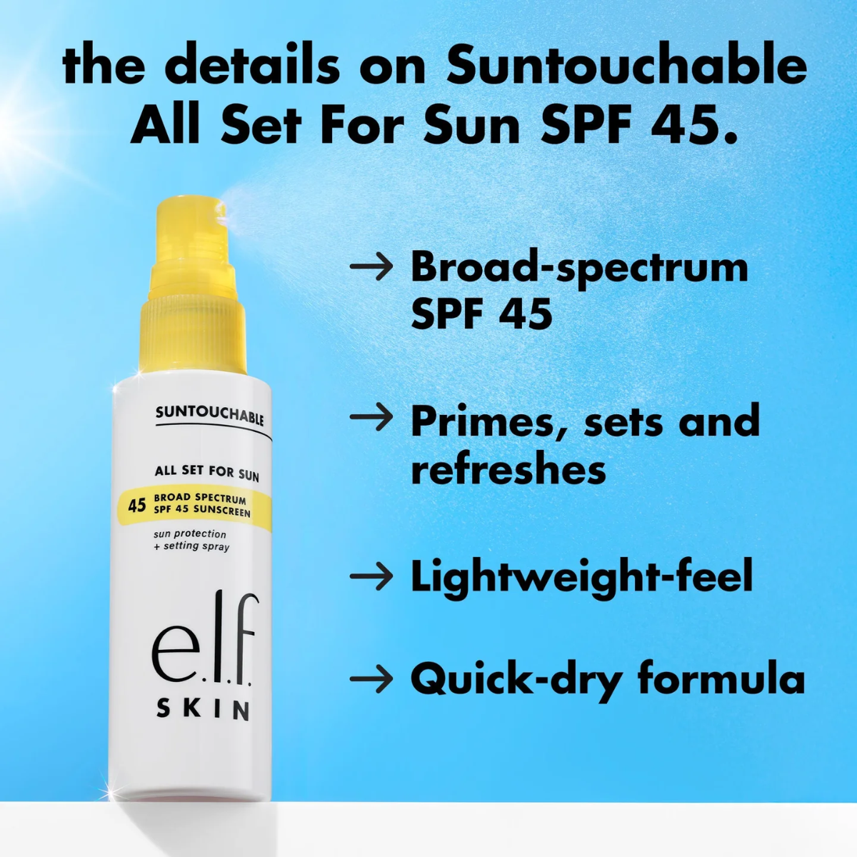 TAF - Elf All Set For Sun SPF 45 Setting Spray