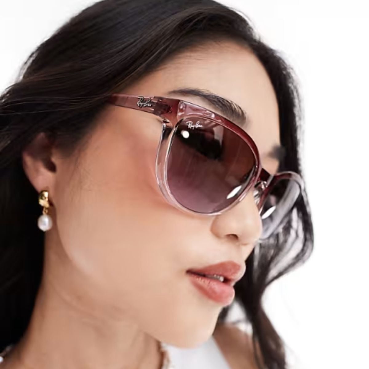 CUR 729 - Ray-ban 59mm Light Brown Cat Eye Sunglasses