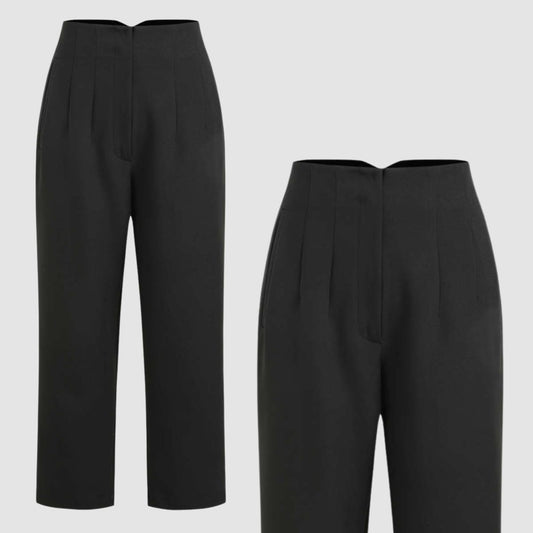 DV 49 - Cider Black Woven Tapered Trousers