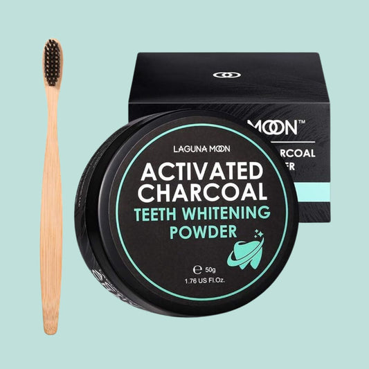 NN - Lagunamoon Activated Charcoal Teeth Power & Bamboo Toothbrush