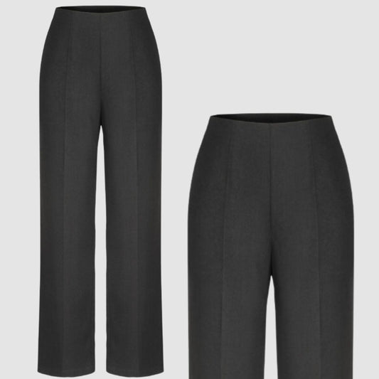 DV 48 - Cider Black Mid Waist Pleated Trousers