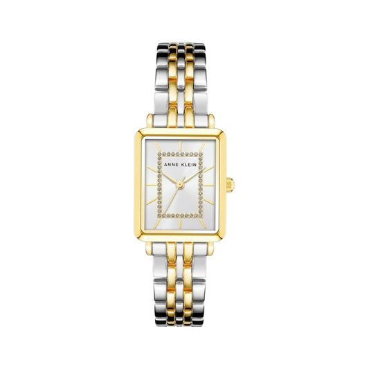 CUR 912 - Anne Klein Silver And Rose Gold Rectangle Watch