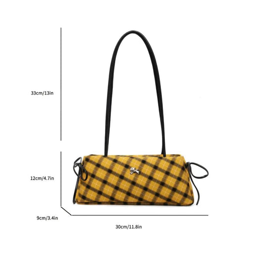 LGG - Vintage Style French Plaid Underarm Shoulder Bags