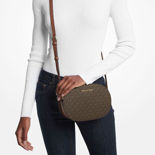 CUR 637 - Michael Kors Jet Set Travel Mini Medium Signature Crossbody Bag