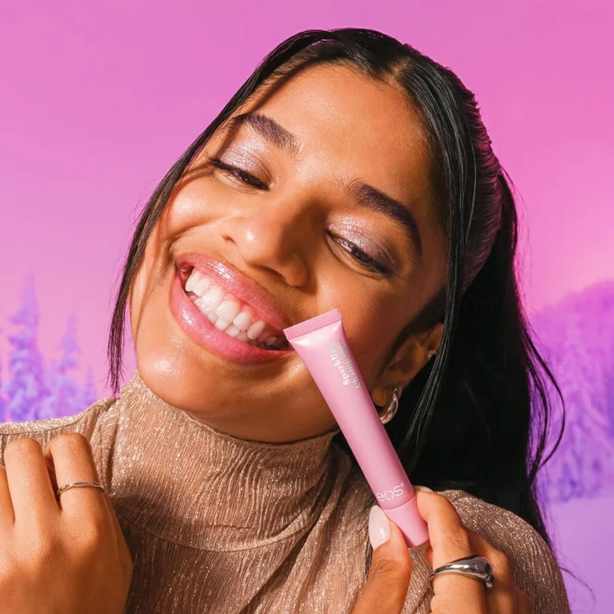 TAF - EOS Holiday Dewy Lip Shine Shimmer - Sparkling Champagne