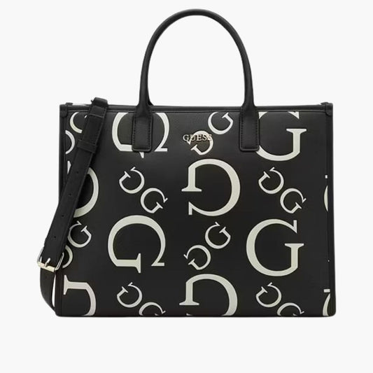 CUR 704 - Guess Black And White Spring Fall Satchel
