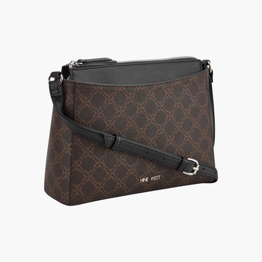 CUR 703 - Nine West Cressida Mini Brown Logo Crossbody