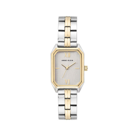 CUR 912 - Anne Klein Silver And Rose Gold Rectangle Watch