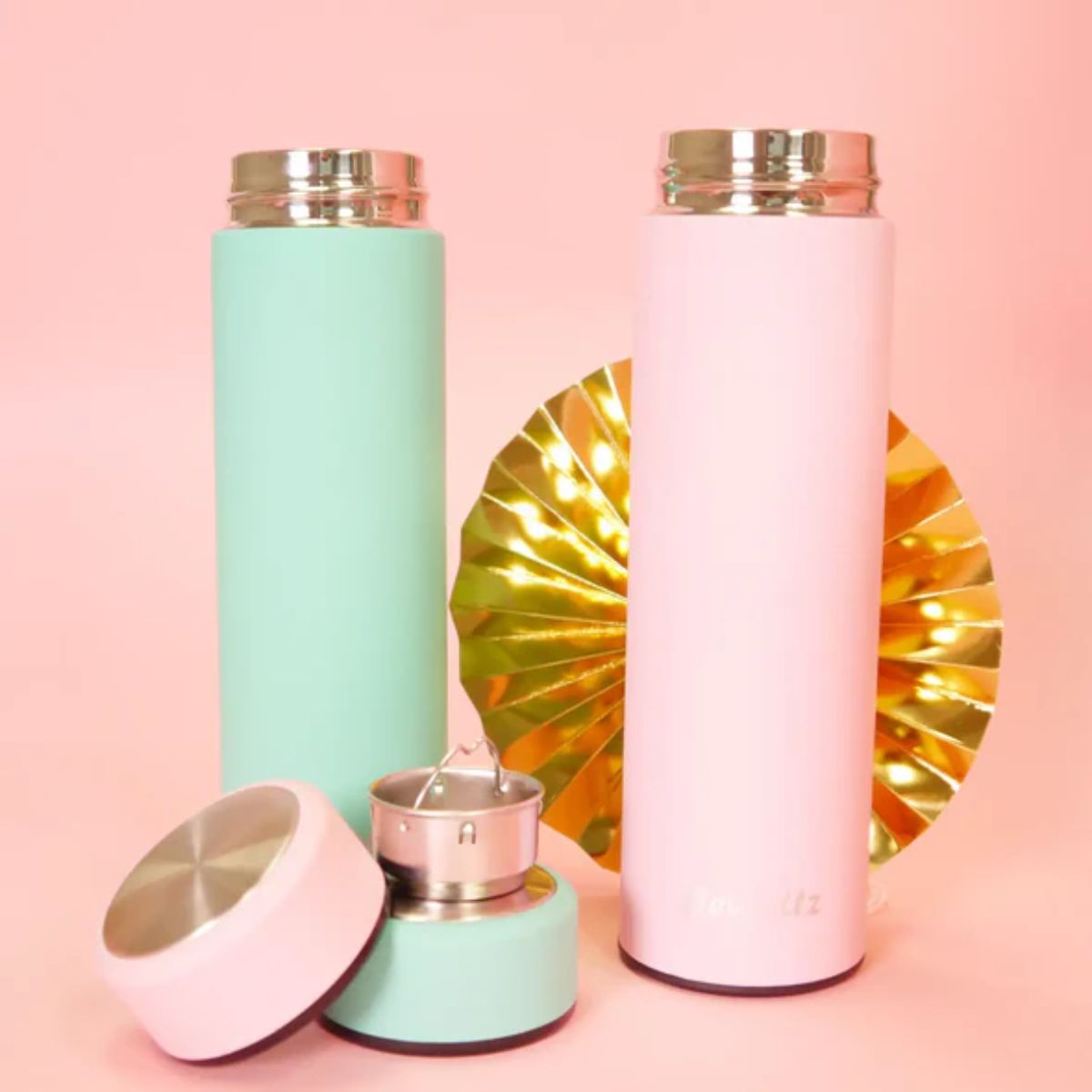 LIT - Pink Stainless Steel Tumbler w/ Tea Filter Basket