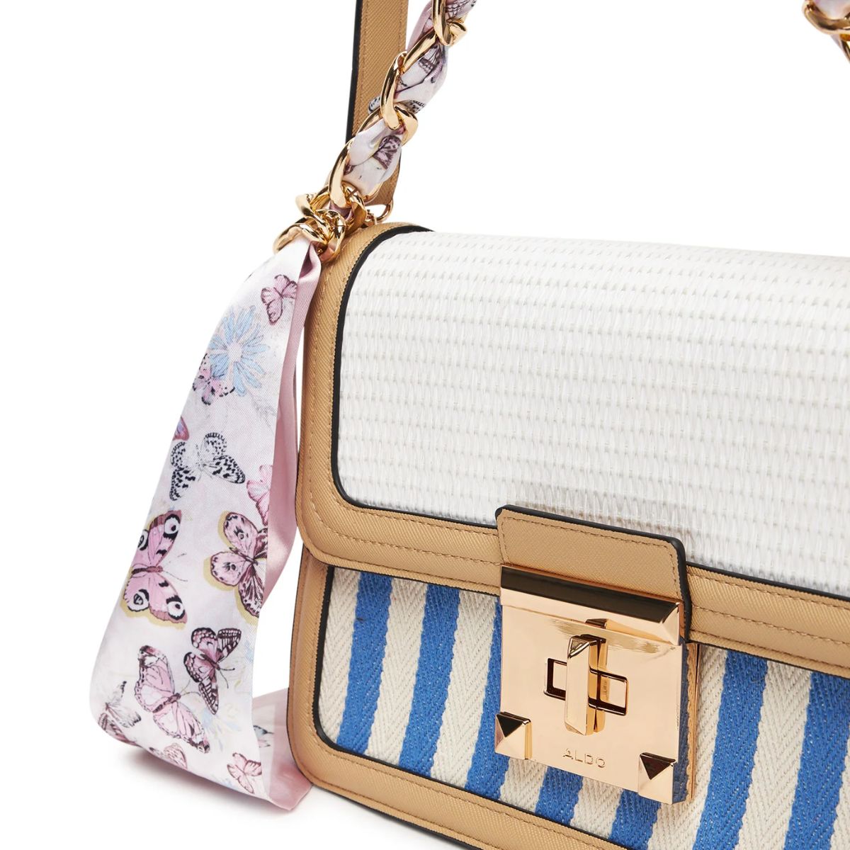 CUR 065 - Aldo Blue Stripe Thirecien Top-handle Shoulder Bag