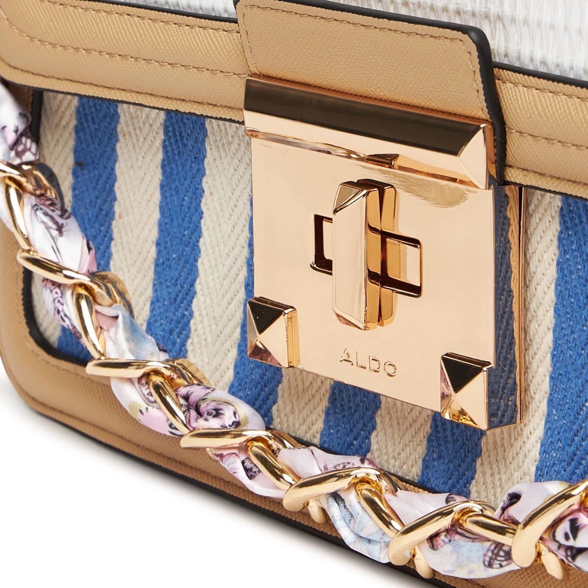 CUR 065 - Aldo Blue Stripe Thirecien Top-handle Shoulder Bag