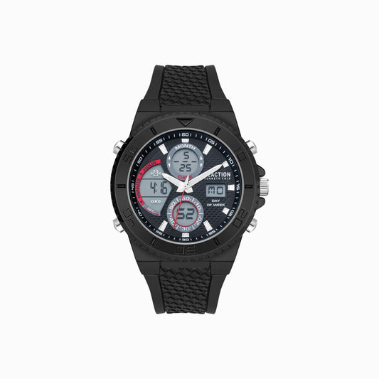 CUR 483 - Kenneth Cole Black Silicone Strap Chronograph Watch
