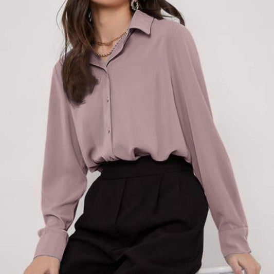 DV 78 - Dusty Mauve Pink Solid Button Down Shirt