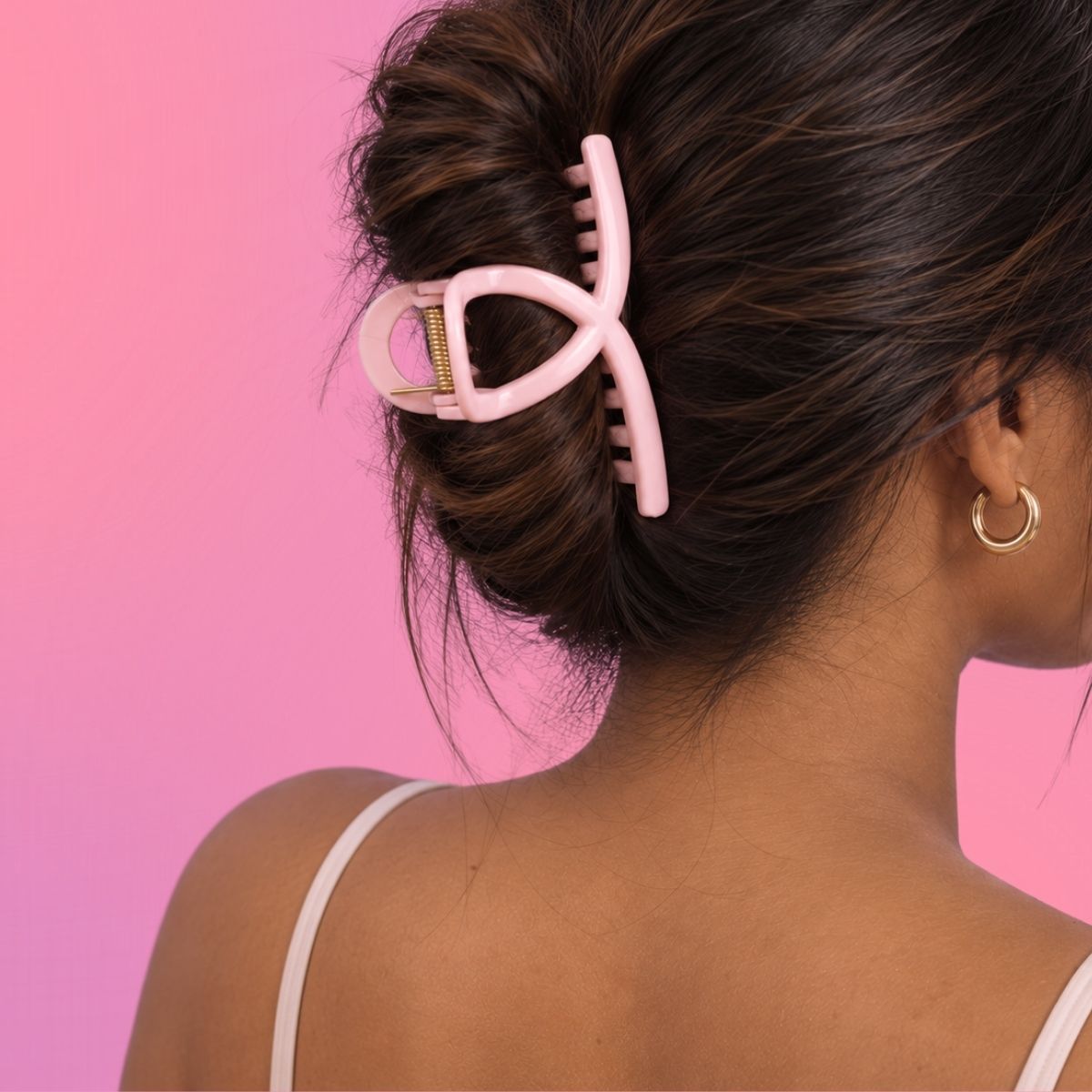 SMC - Breast Cancer Ribbon Hair Clip w/ Card & Bag