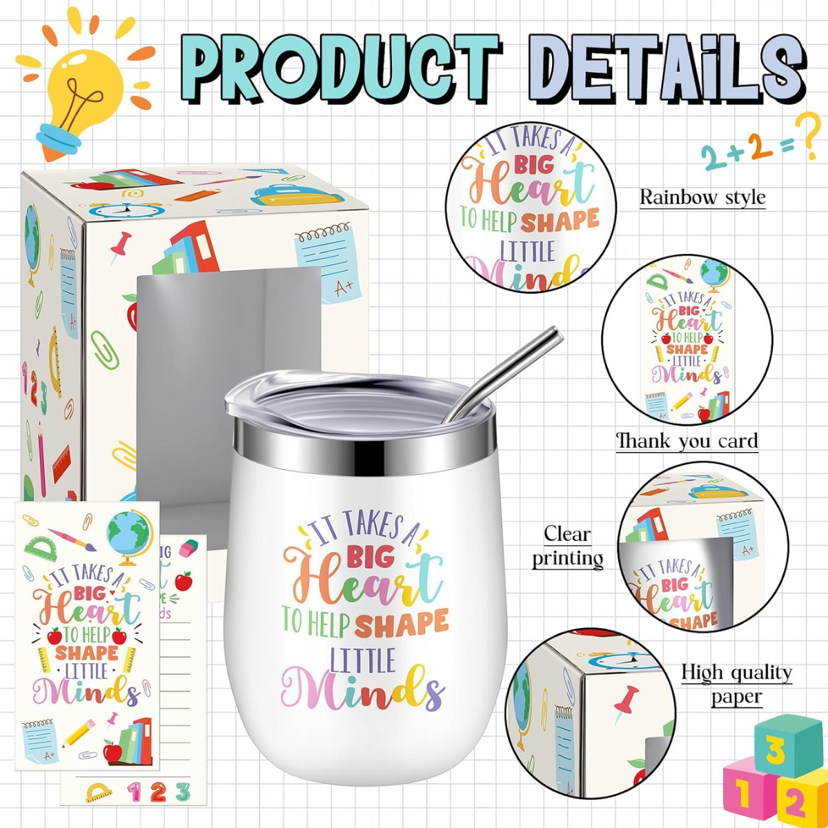 SMC - Teacher Insulated Tumbler with Lid and Straw - 12 oz