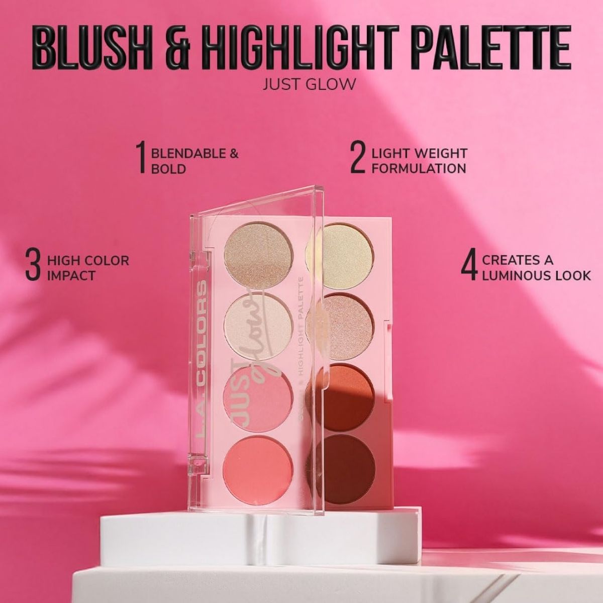 TAF - LA Colors Just Glow Blush & Highlight Palette
